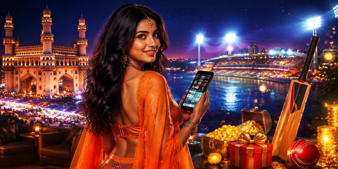 Hyderabad Charminar area with vibrant cricket betting atmosphere